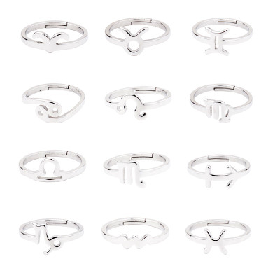 Zodiac sign ring surgical steel