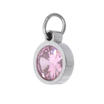 Pendant coloured stones surgical steel