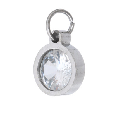 Pendant coloured stones surgical steel