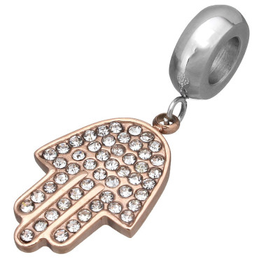 Surgical steel pendant in two color variants