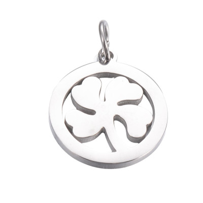 Pendant four-leaf clover surgical steel