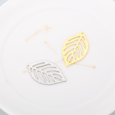 Pendant leaf surgical steel two color variants