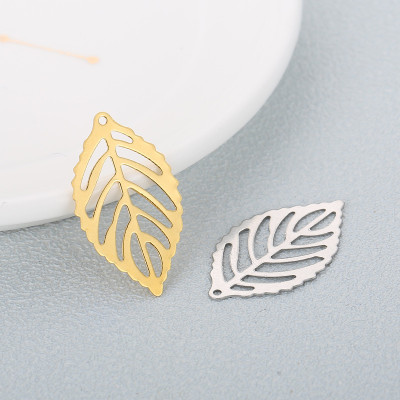 Pendant leaf surgical steel two color variants