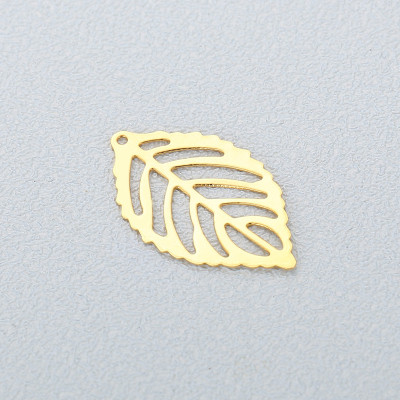 Pendant leaf surgical steel two color variants