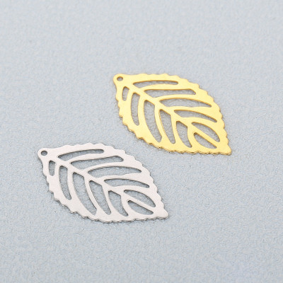 Pendant leaf surgical steel two color variants