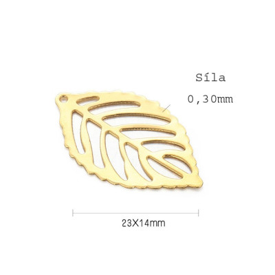 Pendant leaf surgical steel two color variants