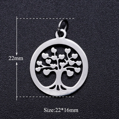 Pendant tree of life surgical steel