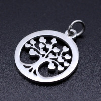 Leaf pendant surgical steel two color variants