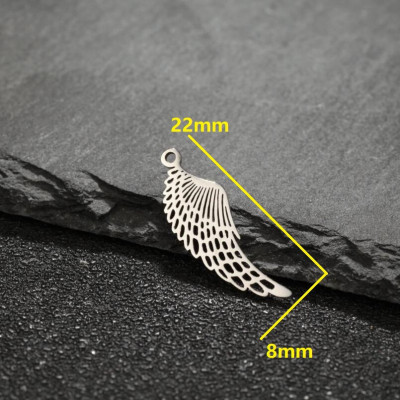 Pendant angel wing surgical steel 3 colour variants