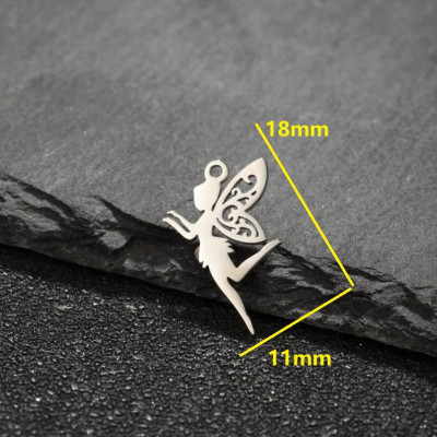 Pendant butterfly fairy surgical steel