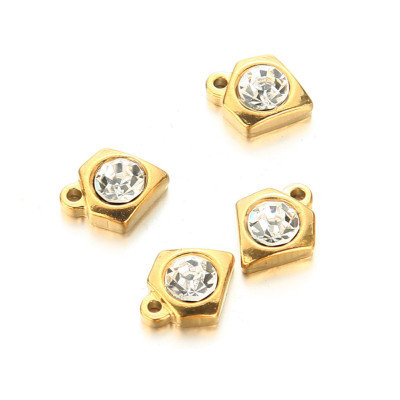 Pendant with rhinestone chirugic steel