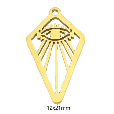 Pendant diamond with eye surgical steel two variants
