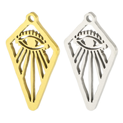 Pendant diamond with eye surgical steel two variants
