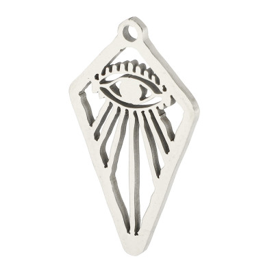 Pendant diamond with eye surgical steel two variants