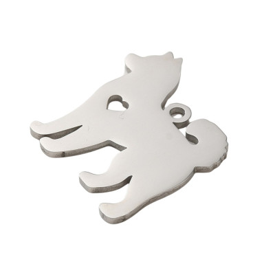 Pendant dog with heart surgical steel