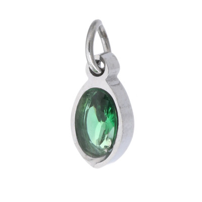 Oval with coloured stone surgical steel