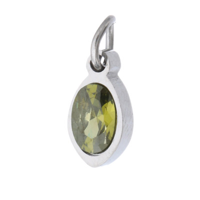 Oval with coloured stone surgical steel