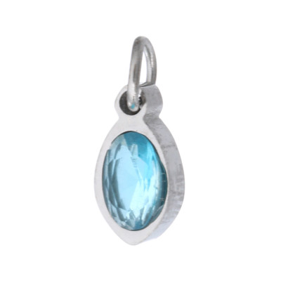 Oval with coloured stone surgical steel