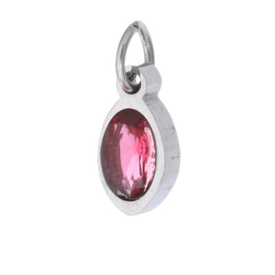 Oval with coloured stone surgical steel