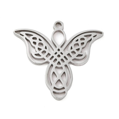 Pendant butterfly angel surgical steel