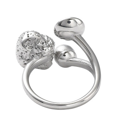 Adjustable ring with bowl and shank for gluing pearls surgical steel