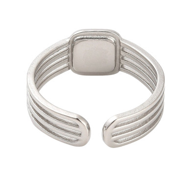 Adjustable ring with square bowl surgical steel