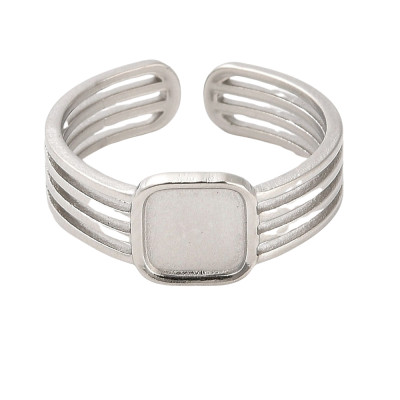 Adjustable ring with square bowl surgical steel