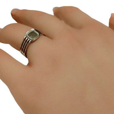 Adjustable ring with square bowl surgical steel