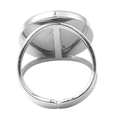 Adjustable ring with round bowl three colour options surgical steel