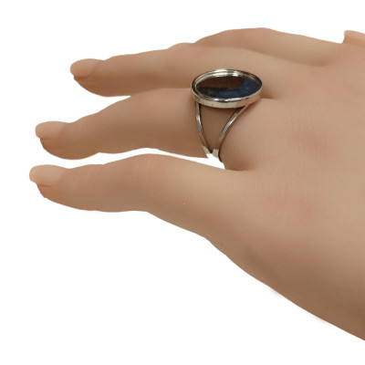 Adjustable ring with round bowl three colour options surgical steel