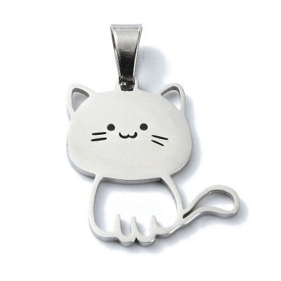 Pendant cat Micka surgical steel