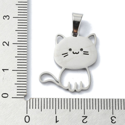 Pendant cat Micka surgical steel