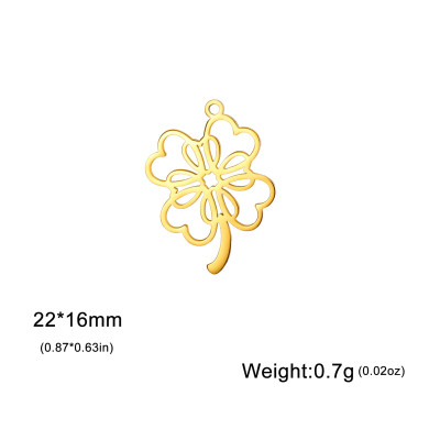 Pendant four-leaf clover surgical steel two colour variants