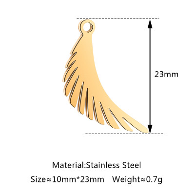 Pendant wing surgical steel two color variants