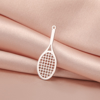 Pendant tennis racket surgical steel two colour variants