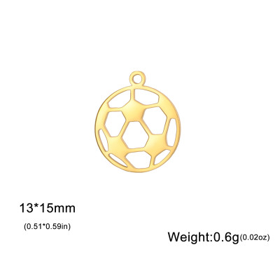 Pendant soccer ball surgical steel two color variants