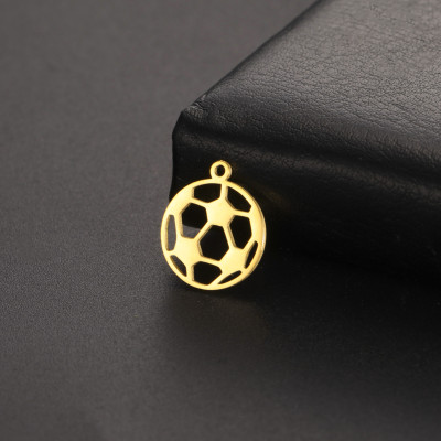 Pendant soccer ball surgical steel two color variants