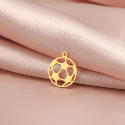 Pendant soccer ball surgical steel two color variants