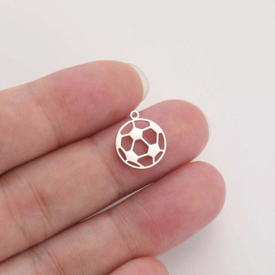 Pendant soccer ball surgical steel two color variants