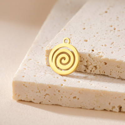 Pendant small spiral surgical steel two colour variants