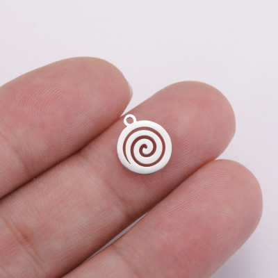 Pendant small spiral surgical steel two colour variants