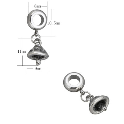 The mushroom pendant can also be used as a surgical steel hook