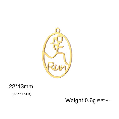 Pendant oval Run surgical steel two colour variants