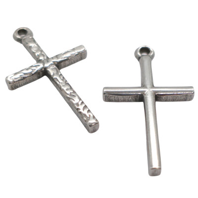 Pendant cross simple surgical steel