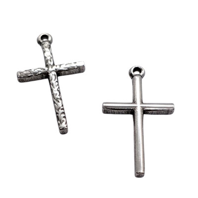 Pendant cross simple surgical steel