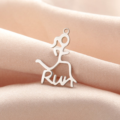 Pendant Run Surgical steel two colour variants