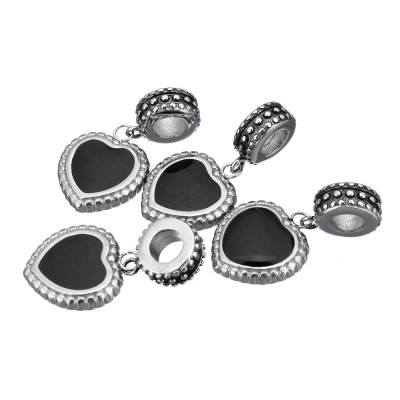 Pendant black heart of surgical steel