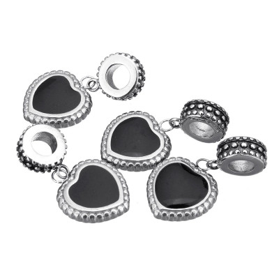 Pendant black heart of surgical steel