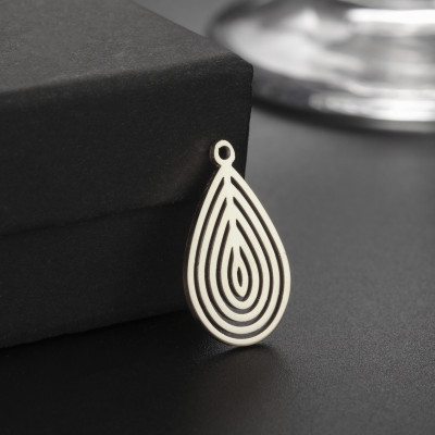 Pendant spiral drop surgical steel two color variants