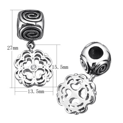 Pendant cut flower of surgical steel
